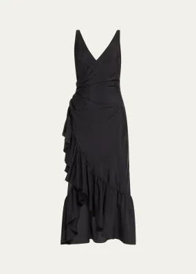 Cinq a Sept Mimi Sleeveless Midi Wrap Dress