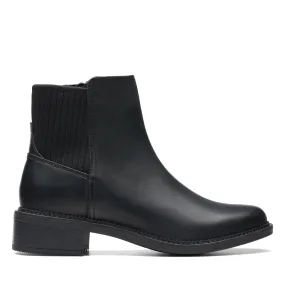 CLARKS | BOTINES MUJER | MAYE PALM BLACK LEATHER | NEGRO