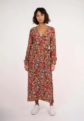 colorful lenzing wrap dress - Flower Print