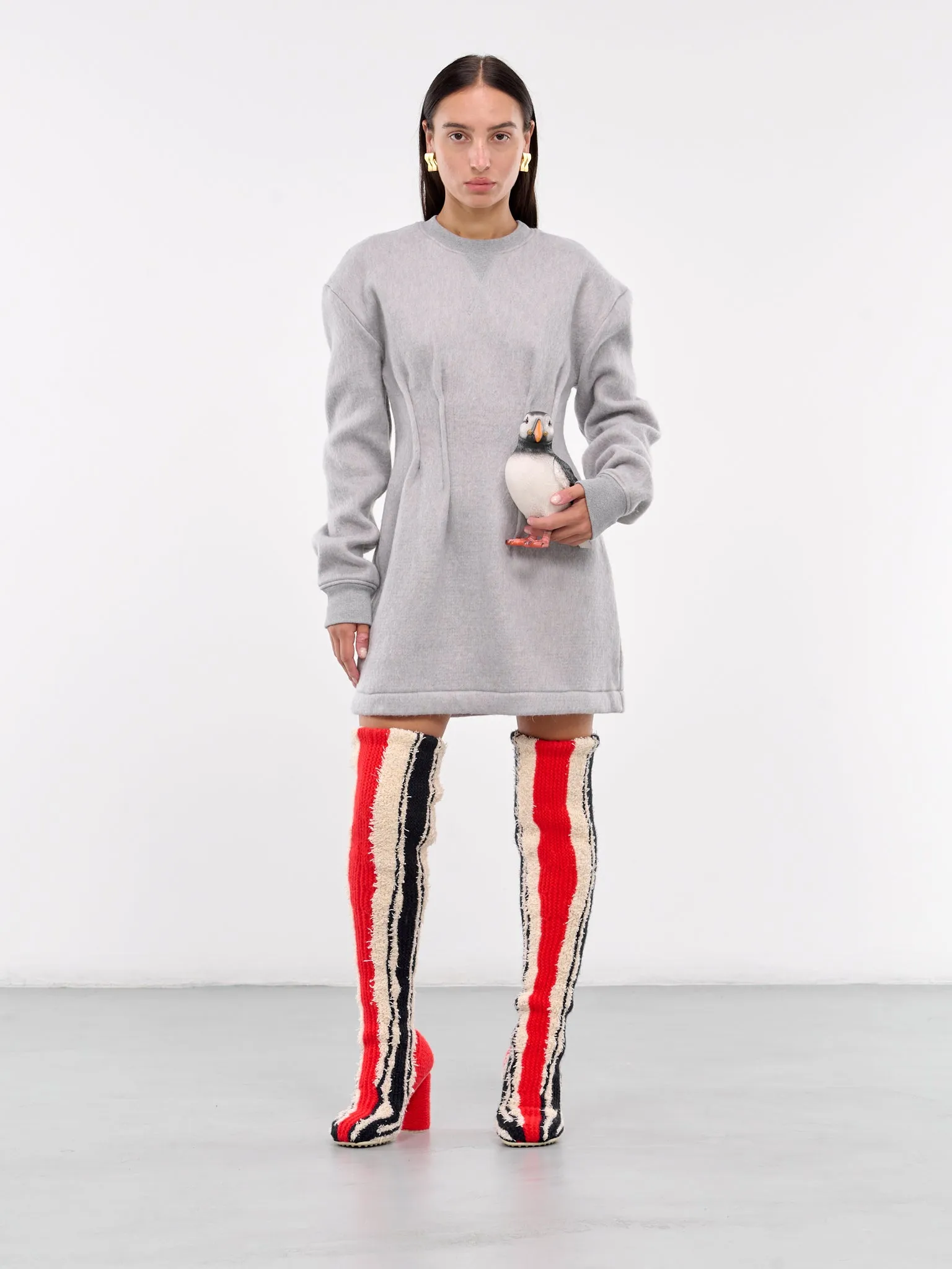 Crewneck Pullover Dress (DRO461-PG1643-LIGHT-GREY)