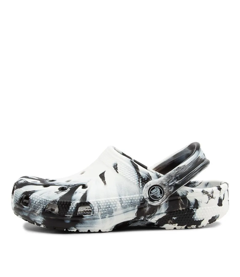 CROCS Classic Marbled Jnr Black White Sandals