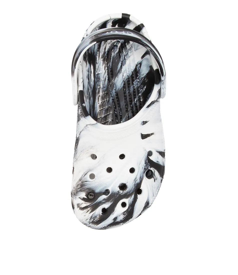 CROCS Classic Marbled Jnr Black White Sandals