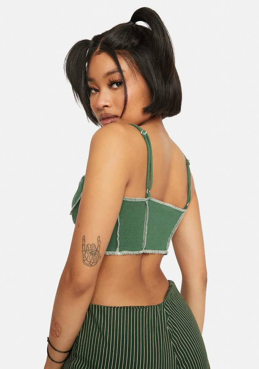 Dark Green Crop Tank-