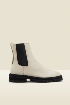 Dita Cream Chunky Sole Leather Chelsea Boot