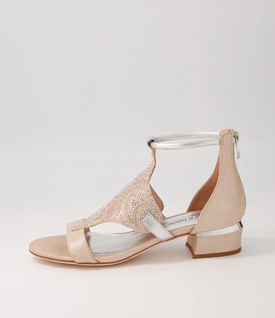 DJANGO & JULIETTE Tomika Nude Shimmer Mix Sandals