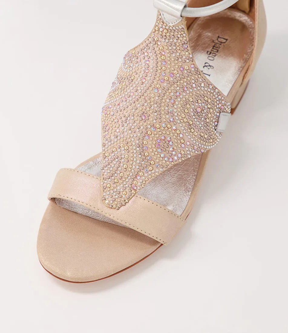 DJANGO & JULIETTE Tomika Nude Shimmer Mix Sandals