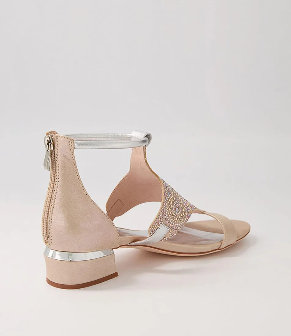 DJANGO & JULIETTE Tomika Nude Shimmer Mix Sandals