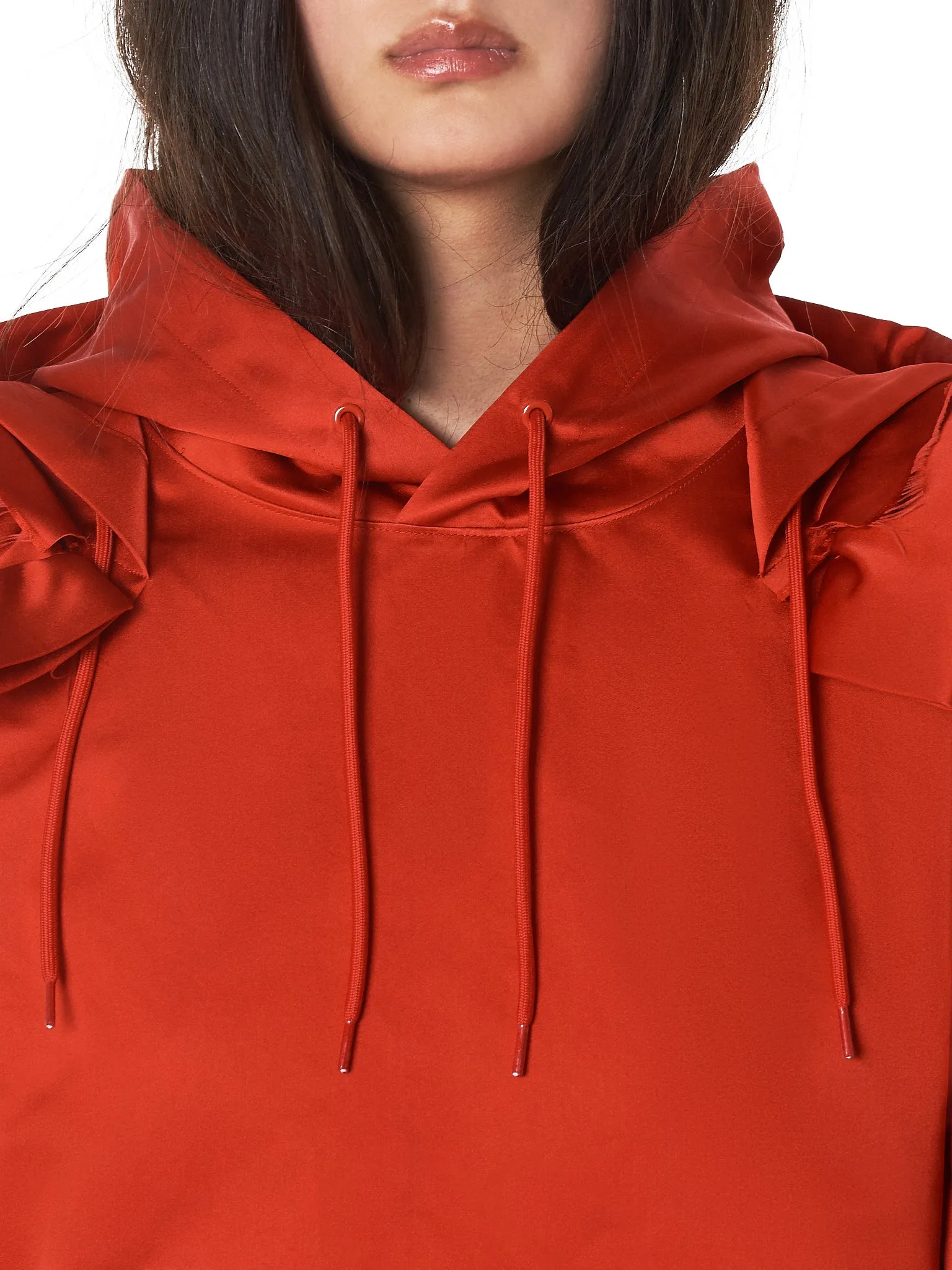 Double-Hooded Silk Pullover (UCV1409-RED)