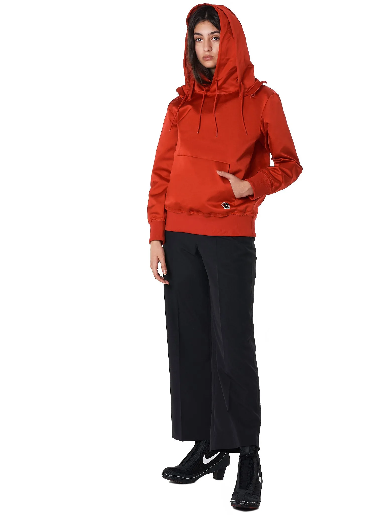 Double-Hooded Silk Pullover (UCV1409-RED)