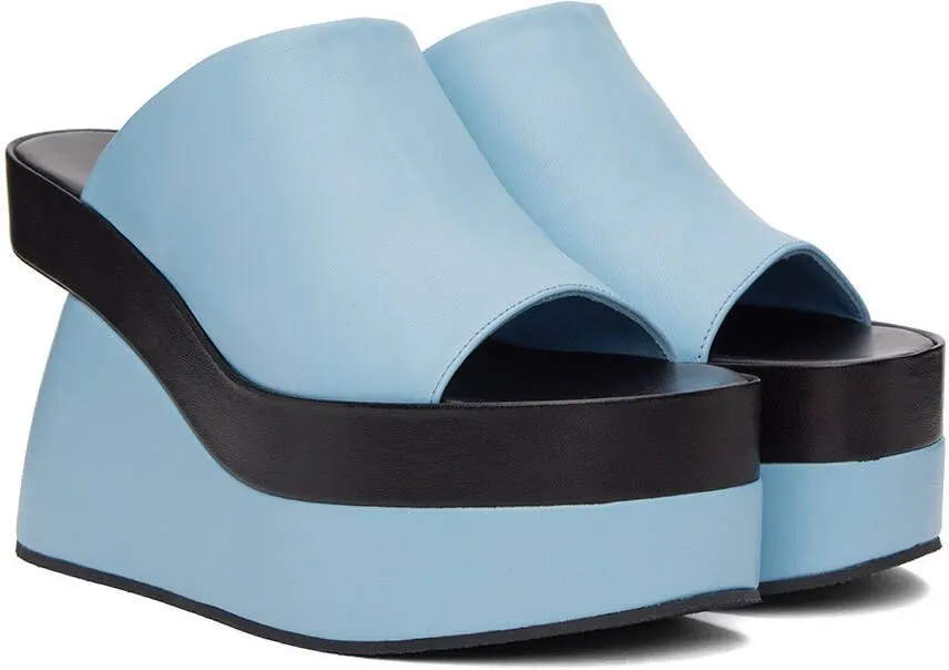 Dries Van Noten Blue Wedge Heeled Sandals