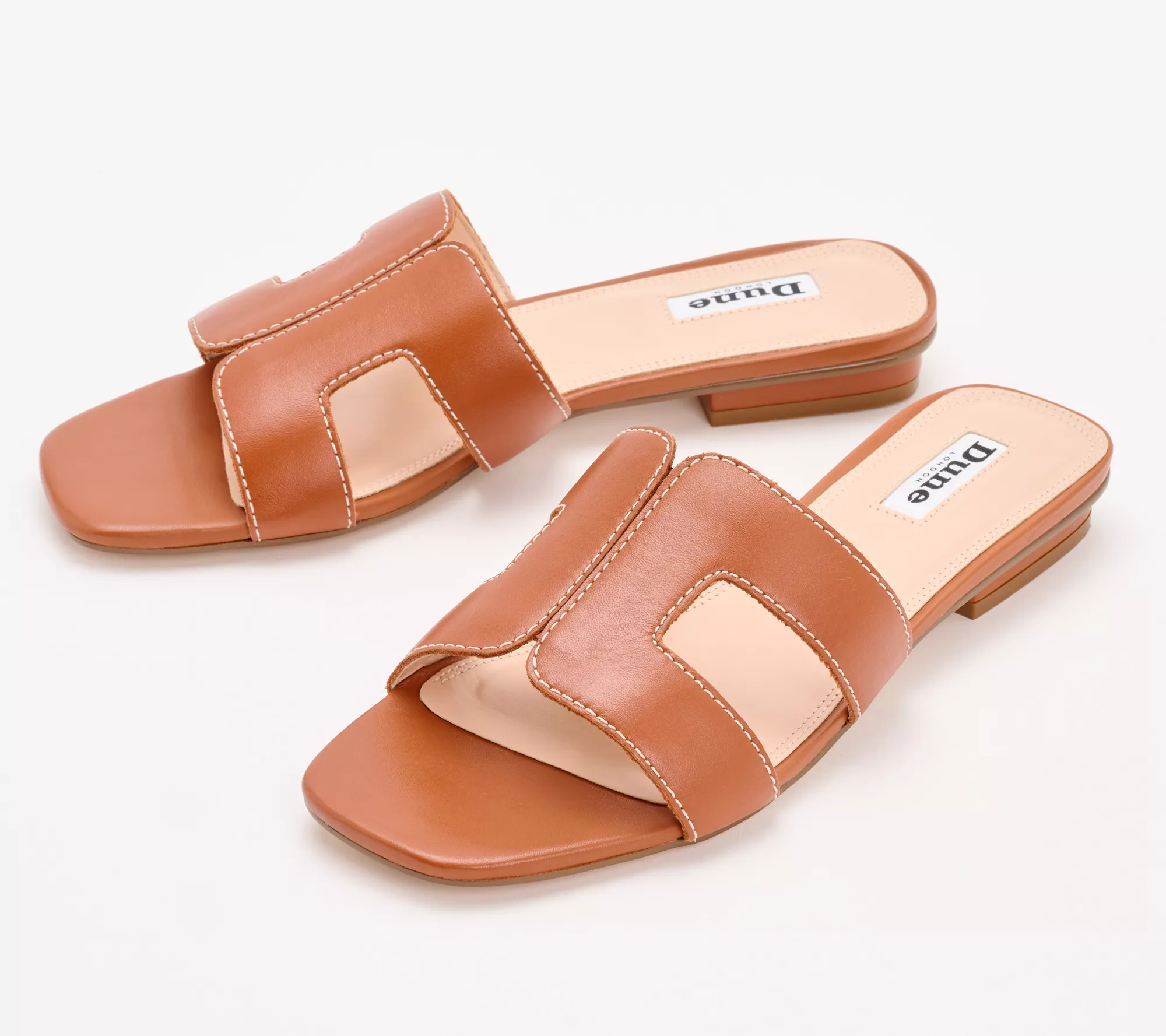 Dune London Leather Smart Slider Sandals - Loupe