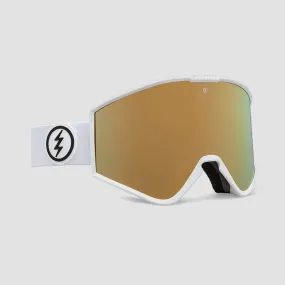 Electric Kleveland Snow Goggles Matte White/Gold Chrome With Bonus Lens