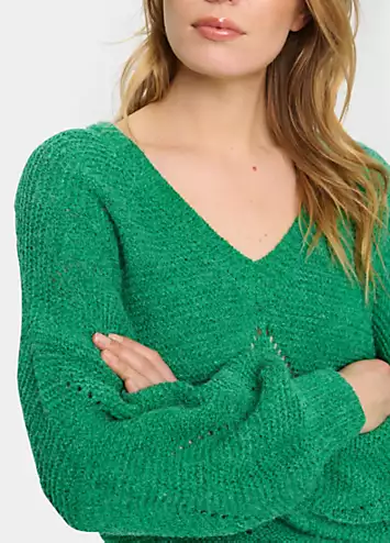 Felia V-Neck Relaxed Fit Pullover by Saint Tropez | Look Again