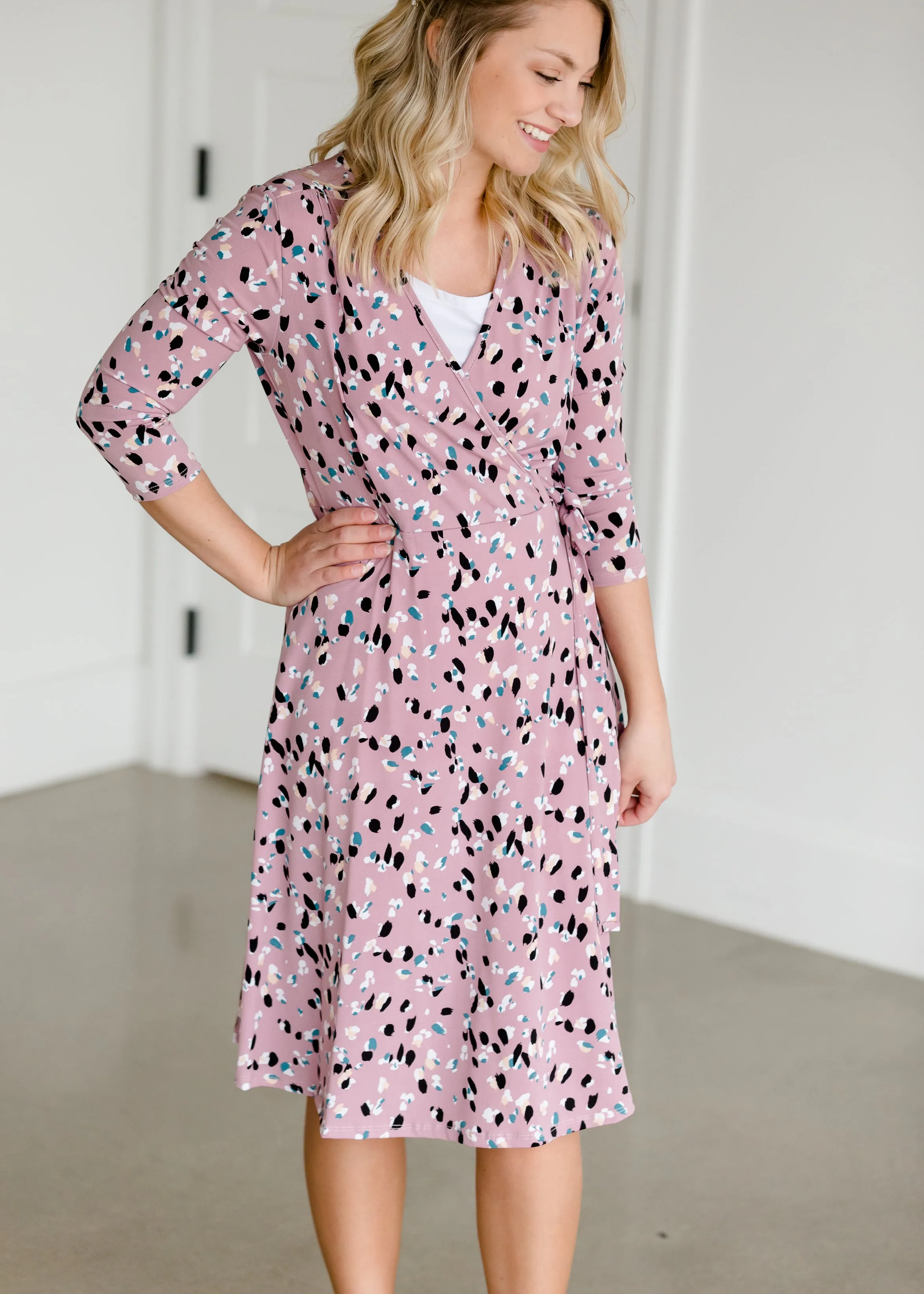 Floral Faux Wrap Midi Dress - FINAL SALE