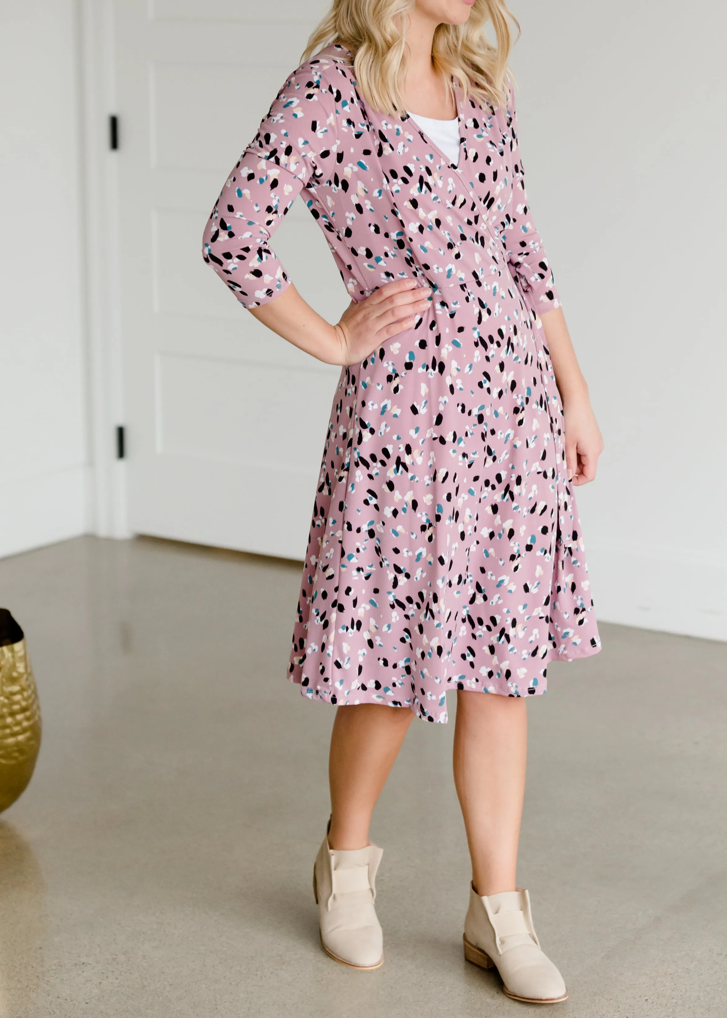 Floral Faux Wrap Midi Dress - FINAL SALE