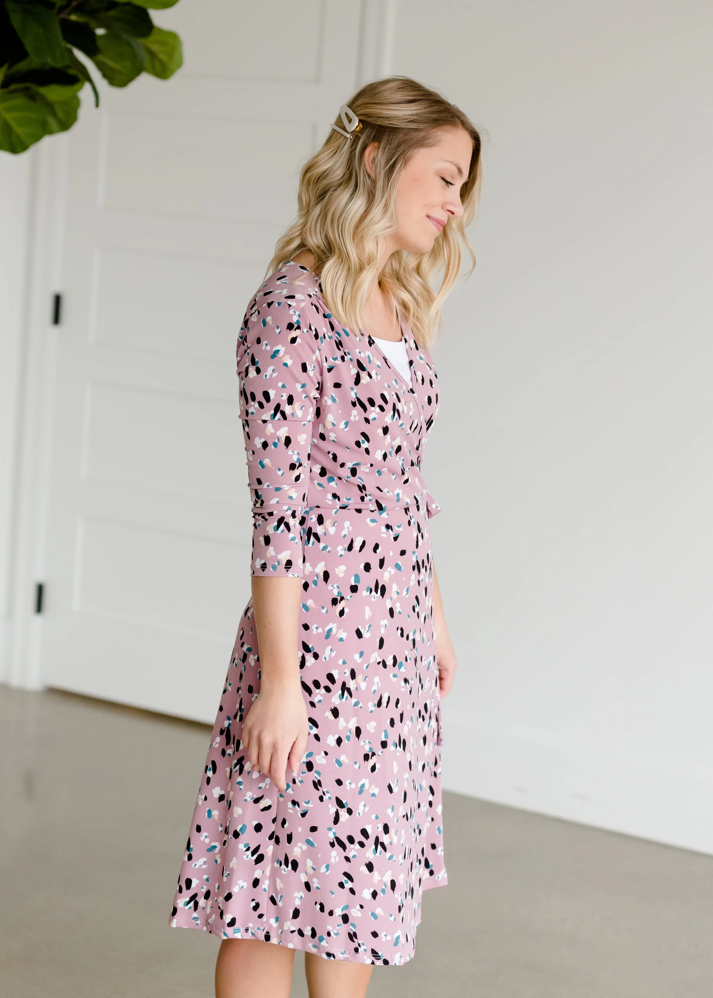 Floral Faux Wrap Midi Dress - FINAL SALE