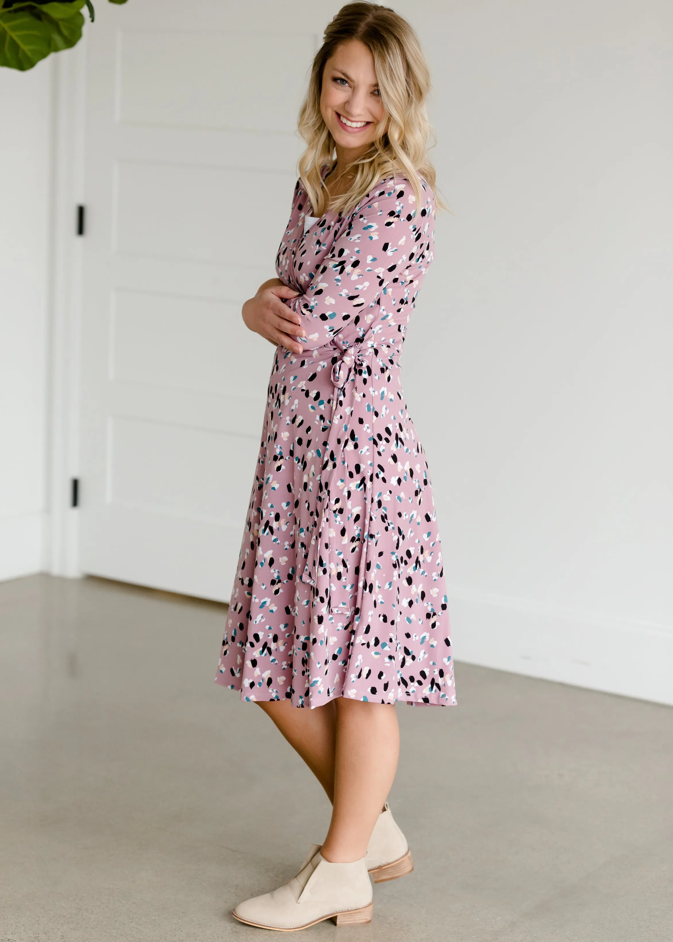 Floral Faux Wrap Midi Dress - FINAL SALE