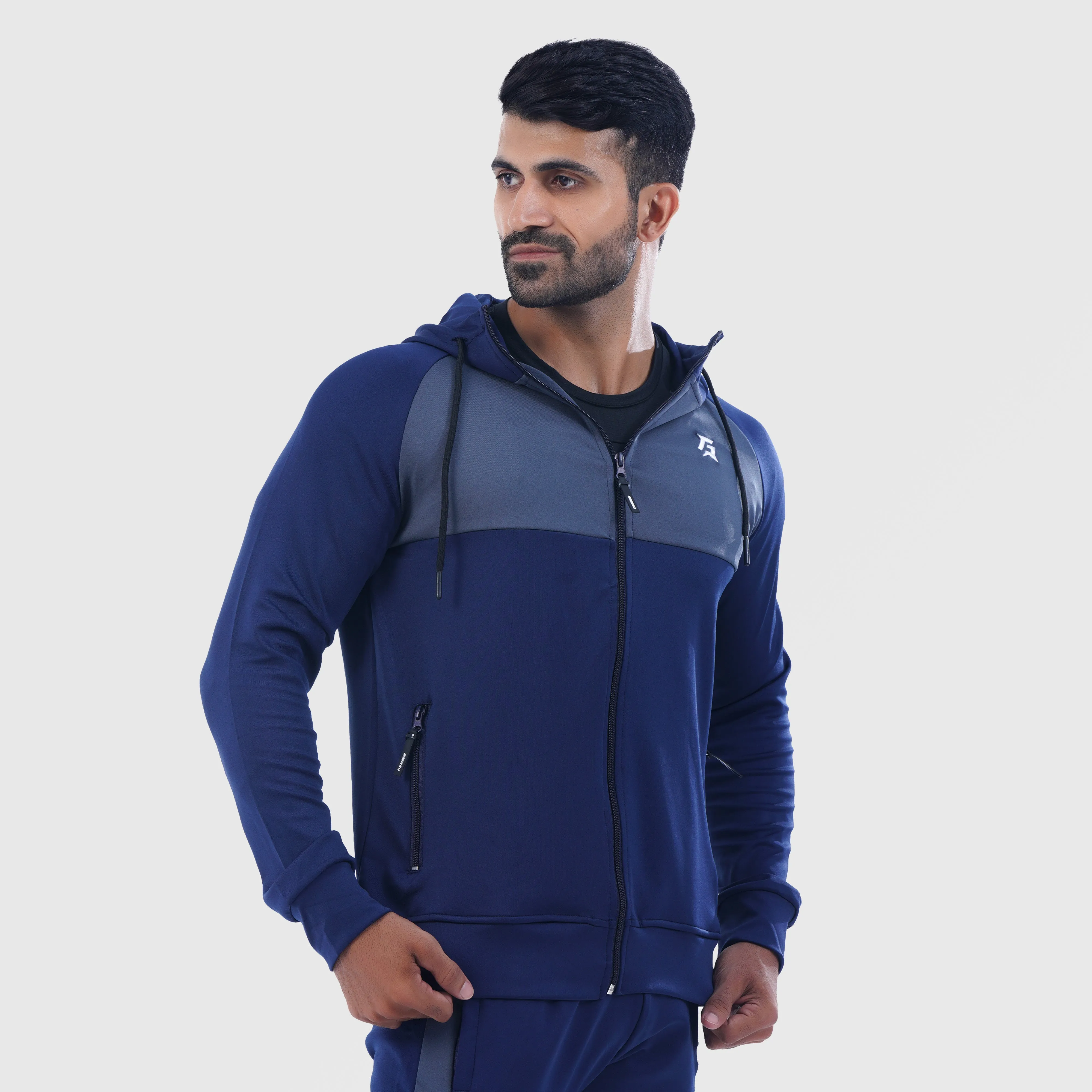 Forbearance Zipper Hoodie (Navy)