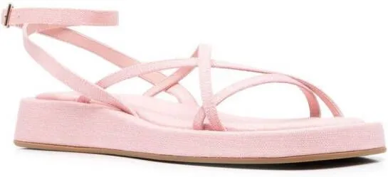 GIABORGHINI multi-way strap flatform sandals Pink