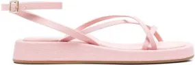 GIABORGHINI multi-way strap flatform sandals Pink