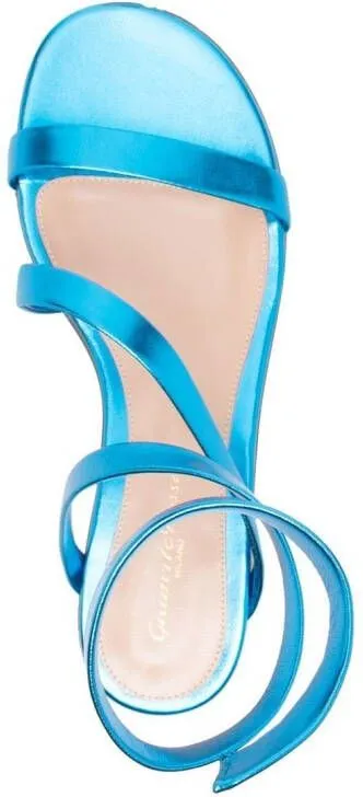 Gianvito Rossi metallic wrap-around sandals Blue