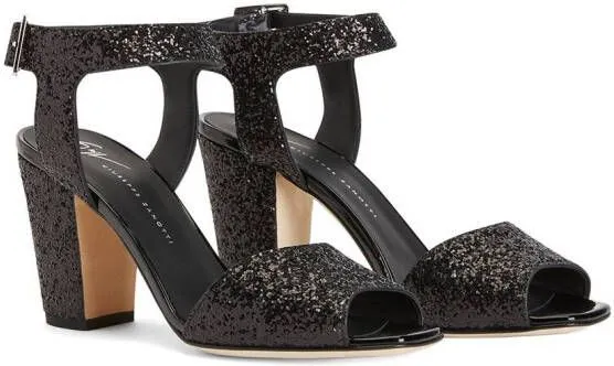 Giuseppe Zanotti Emmanuelle 80mm glitter sandals Black