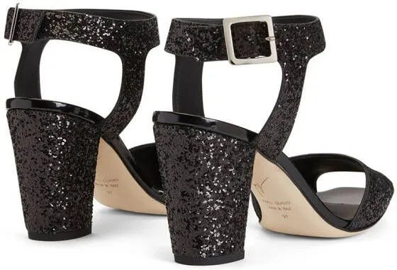 Giuseppe Zanotti Emmanuelle 80mm glitter sandals Black