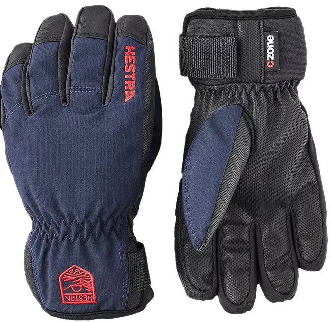 Hestra Juniors Ski Gloves Ferox Primaloft 5 Finger Navy