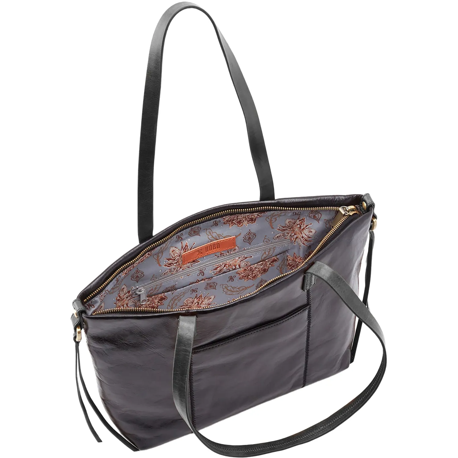 Hobo Cecily Tote Black Polished Leather