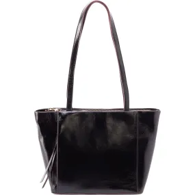 Hobo Haven Tote Black Polished Leather