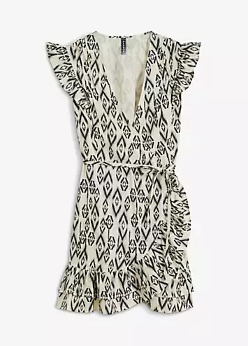 Ikat Print Wrap Dress by bonprix | Look Again