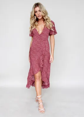 In The Loop Wrap Dress - Red Daisy