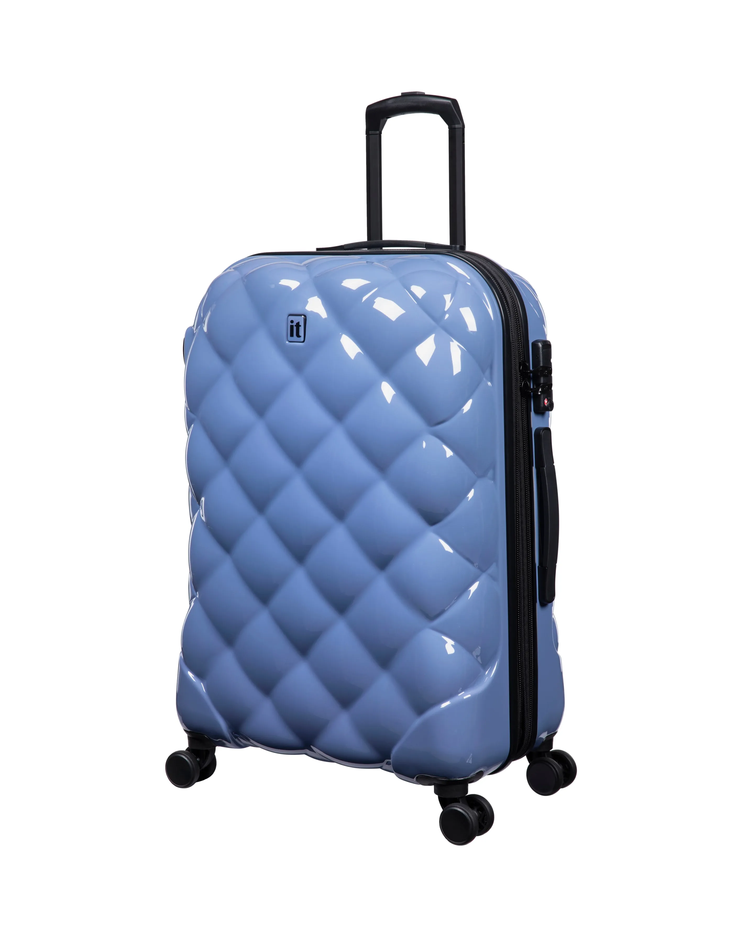 IT Luggage St Tropez Trois Elemental Blue Medium Suitcase with TSA Lock | Simply Be