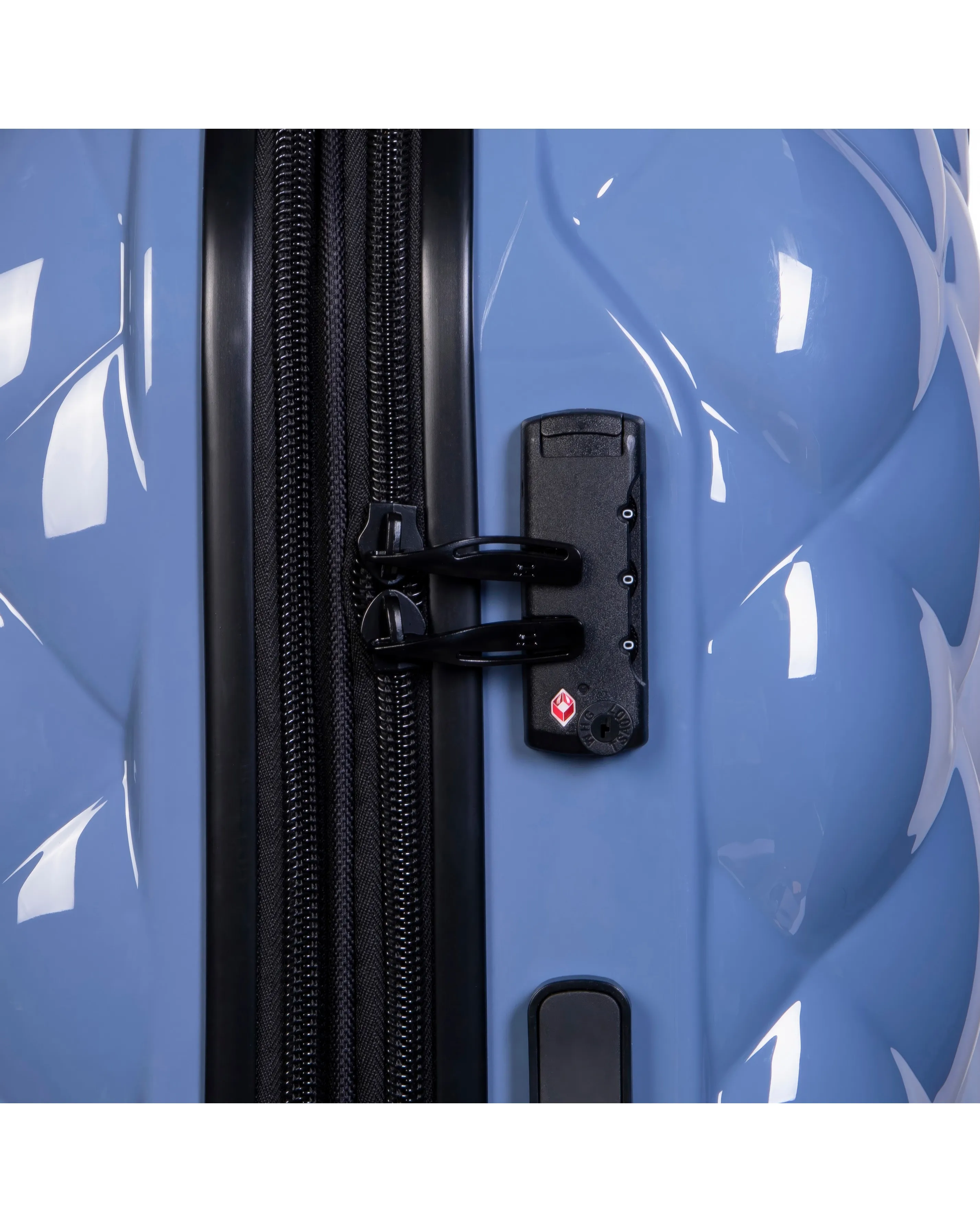 IT Luggage St Tropez Trois Elemental Blue Medium Suitcase with TSA Lock | Simply Be