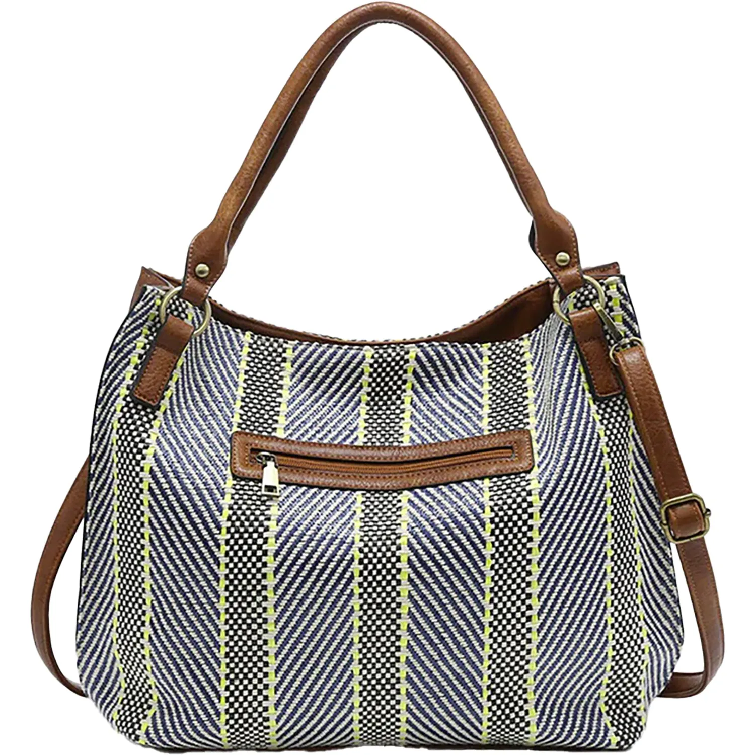 Jen & Co Connar Striped Tote Navy/Blue Synthetic