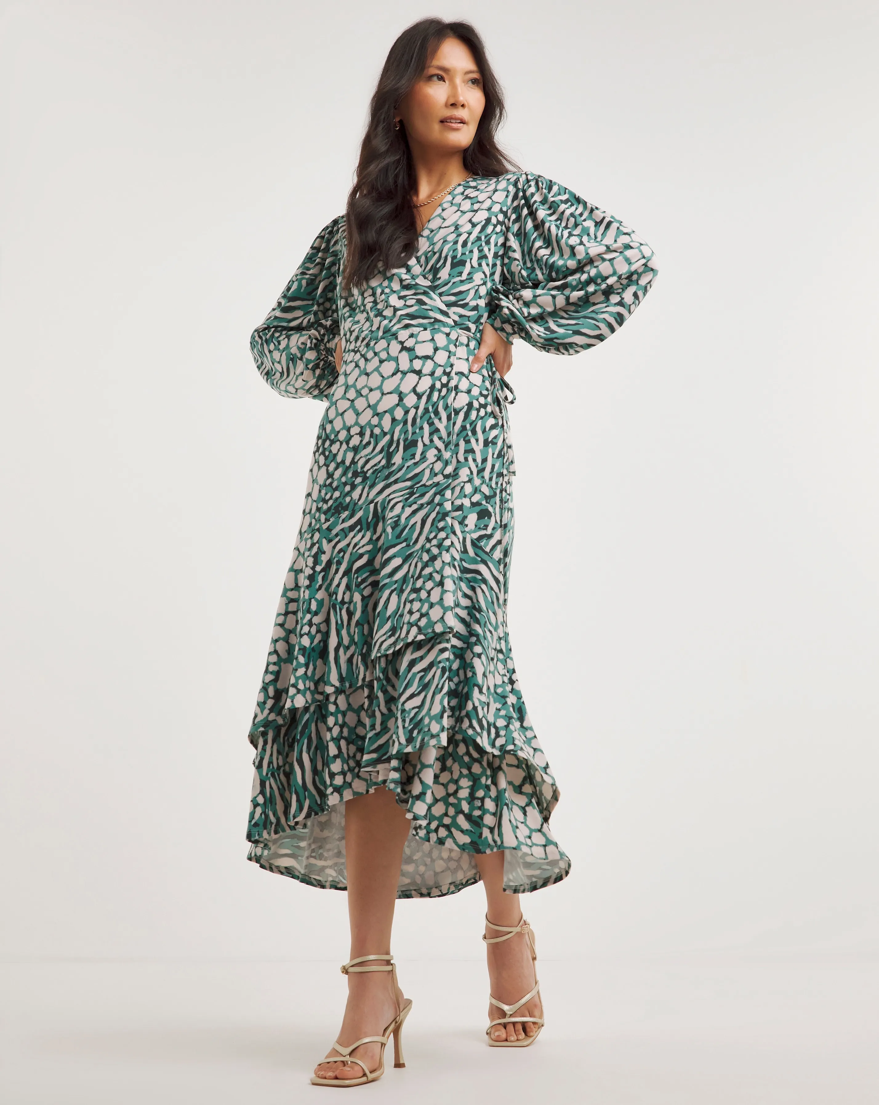 Joanna Hope Jersey Wrap Midi Dress