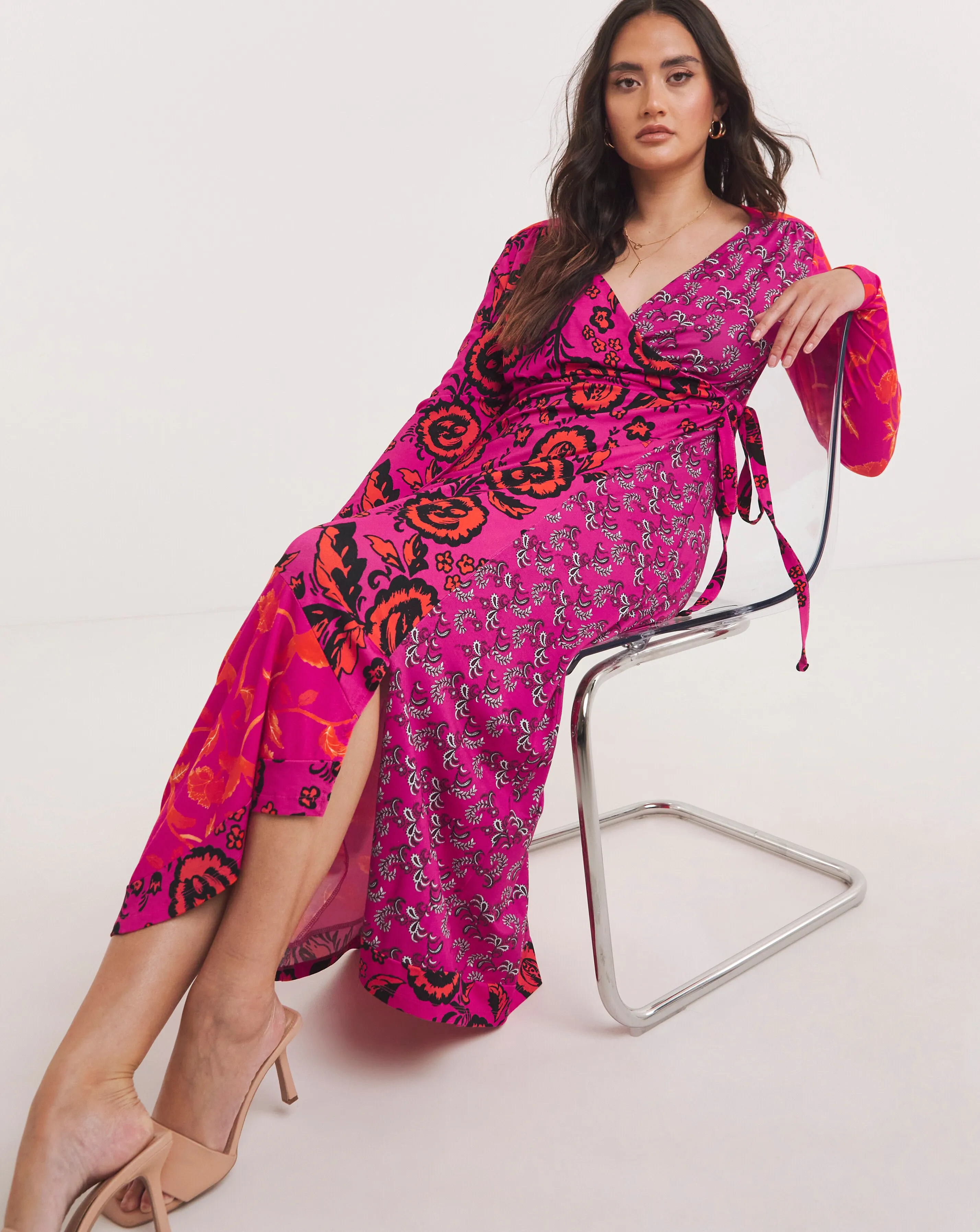 Joe Browns Pink Robyn Wrap Jersey Maxi Dress | Simply Be