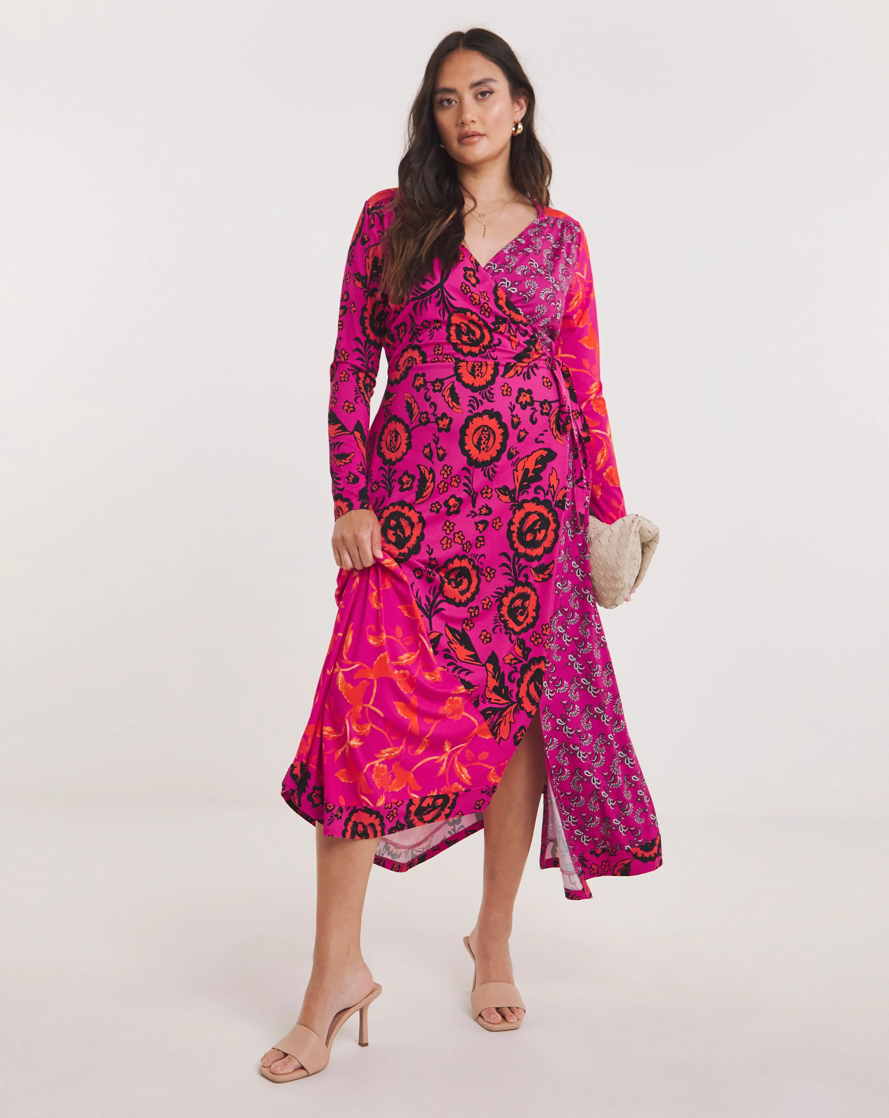 Joe Browns Pink Robyn Wrap Jersey Maxi Dress | Simply Be