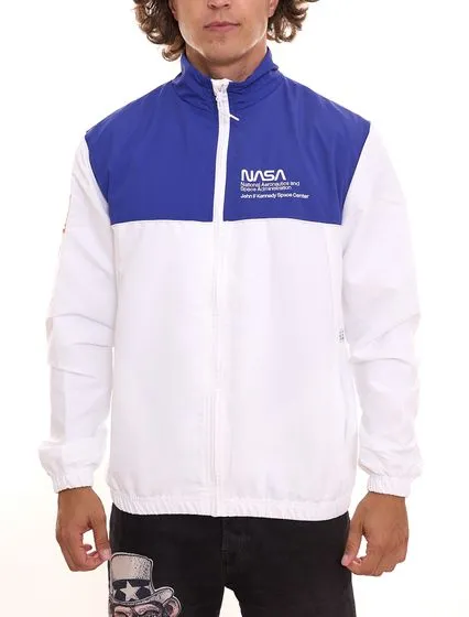 K1X | Kickz NASA Track Jacket Giacca da allenamento da uomo Giacca sportiva 1193-4353/1100 Bianco/Blu