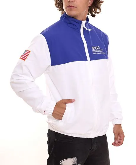 K1X | Kickz NASA Track Jacket Giacca da allenamento da uomo Giacca sportiva 1193-4353/1100 Bianco/Blu