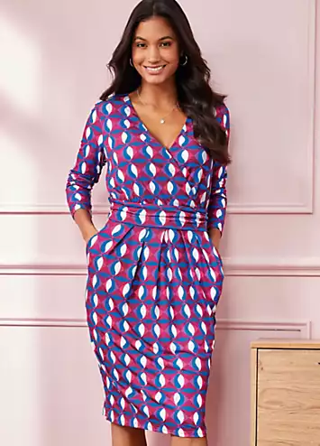 Kaleidoscope Geo ITY Wrap Pocket Dress | Grattan