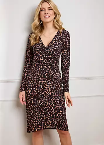 Kaleidoscope Giraffe Print Wrap Jersey Dress | Kaleidoscope