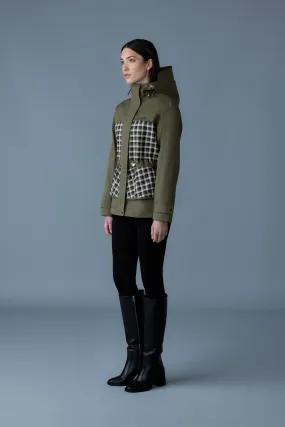 KAORI-PL Hybrid jacket with peplum and plaid detail