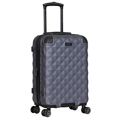 Kenneth Cole Reaction Diamond Tower Luggage Collection Lightweight Hardside Expandable 8-Wheel Spinner Travel Suitcase, Smokey P