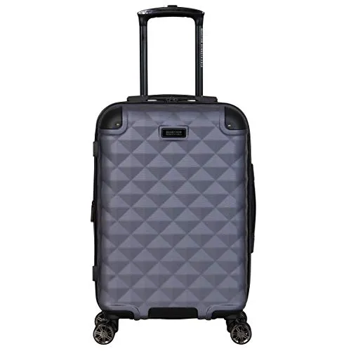 Kenneth Cole Reaction Diamond Tower Luggage Collection Lightweight Hardside Expandable 8-Wheel Spinner Travel Suitcase, Smokey P