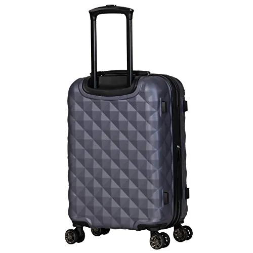 Kenneth Cole Reaction Diamond Tower Luggage Collection Lightweight Hardside Expandable 8-Wheel Spinner Travel Suitcase, Smokey P