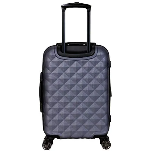 Kenneth Cole Reaction Diamond Tower Luggage Collection Lightweight Hardside Expandable 8-Wheel Spinner Travel Suitcase, Smokey P