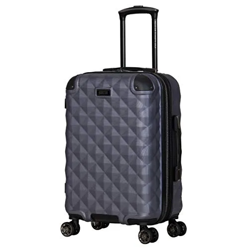 Kenneth Cole Reaction Diamond Tower Luggage Collection Lightweight Hardside Expandable 8-Wheel Spinner Travel Suitcase, Smokey P