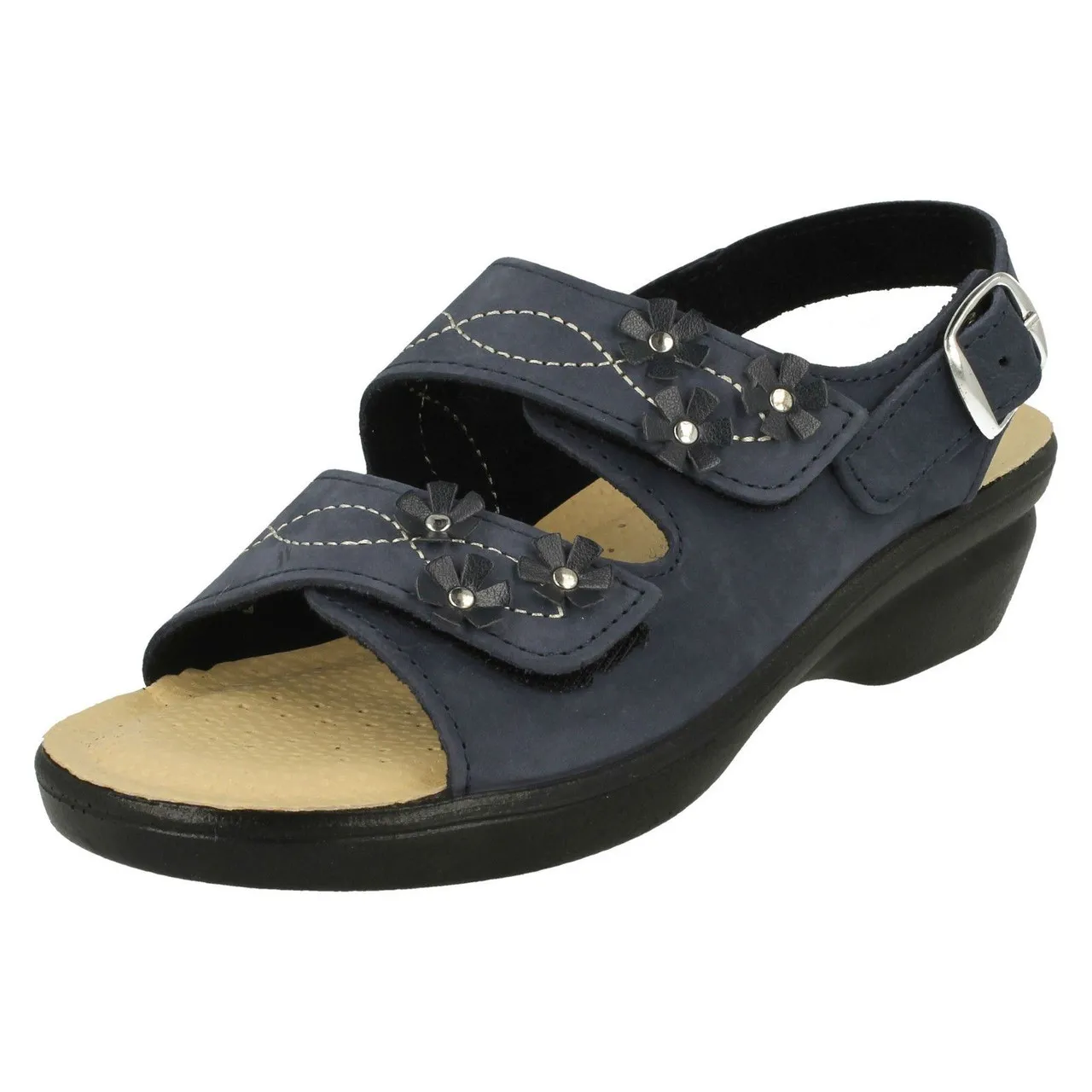 Ladies Padders Hook & Loop Sandals Bluebell