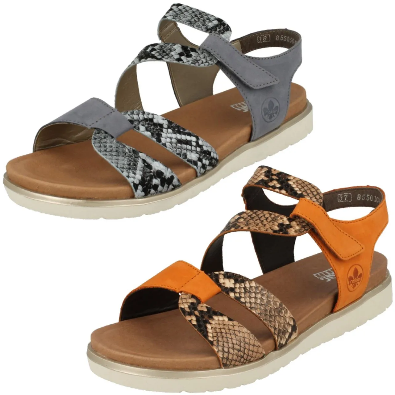 Ladies Rieker Strappy Wedge Heeled Sandals V5069